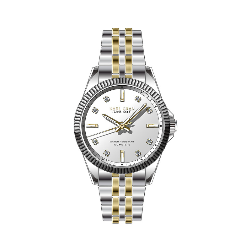 En elegant Karl Gran Arholma White IPG,  med naturligt utseende och känsla. Detaljerad utformning med realistiskt bladverk. 