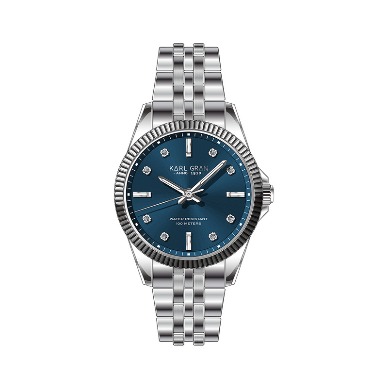 En elegant Karl Gran Arholma Blue,  med naturligt utseende och känsla. Detaljerad utformning med realistiskt bladverk. 