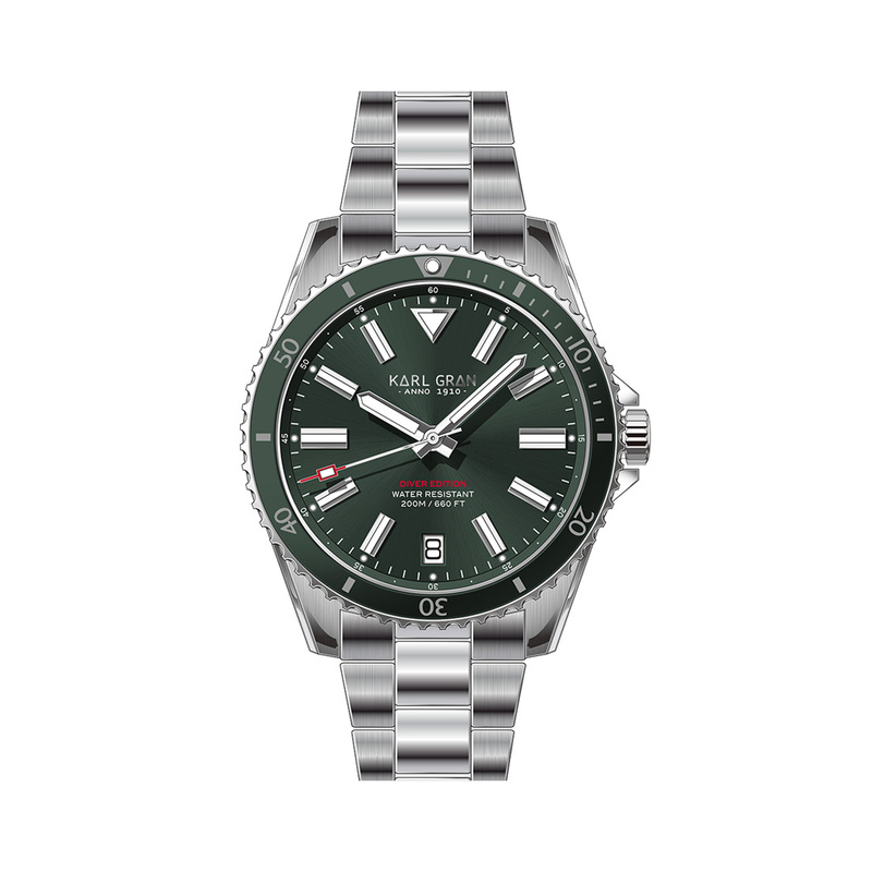 En elegant Karl Gran Blidö Green,  med naturligt utseende och känsla. Detaljerad utformning med realistiskt bladverk. 